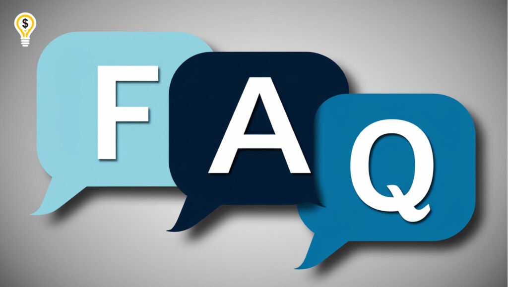 Three overlapping speech bubbles with 'FAQ' letters in bold